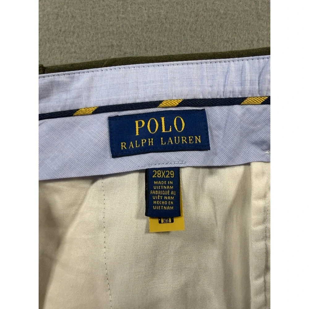 Mens Polo Ralph Lauren 100% Linen Pants In Armidillo Green Size 28x29 Cuffed
